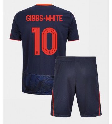 Nottingham Forest Morgan Gibbs-White #10 Tredjetrøje Børn 2025-26 Kortærmet (+ Korte bukser)